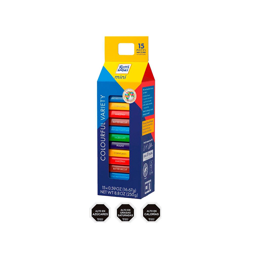 Mini Tower Colourful Variety Ritter Sport 18X250G Chocolate