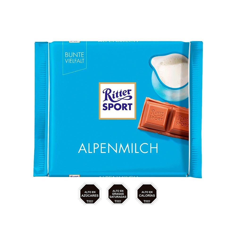 Alpine Milk 30% Cacao Ritter Sport 12X100G Chocolates