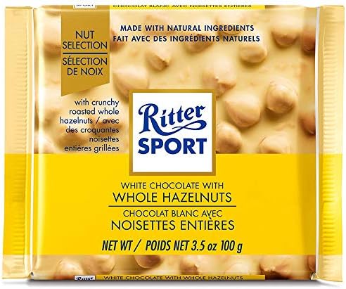 White Choco With Whole Nuts Ritter Sport 10X100G Chocolates