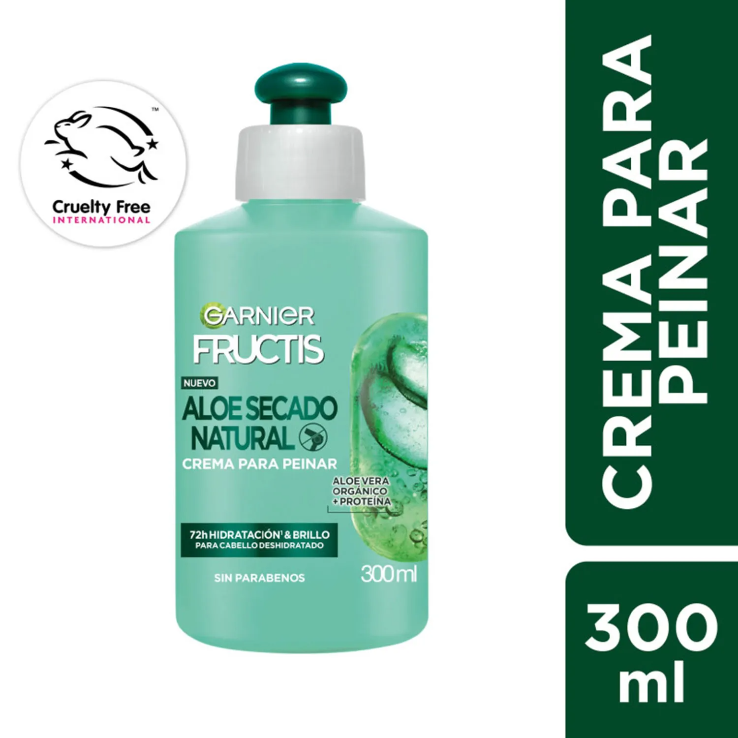 Crema Para Peinar Garnier Fructis Aloe Secado Natural 300 Ml