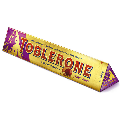 Fruit & Nut Toblerone 20X360G Chocolates