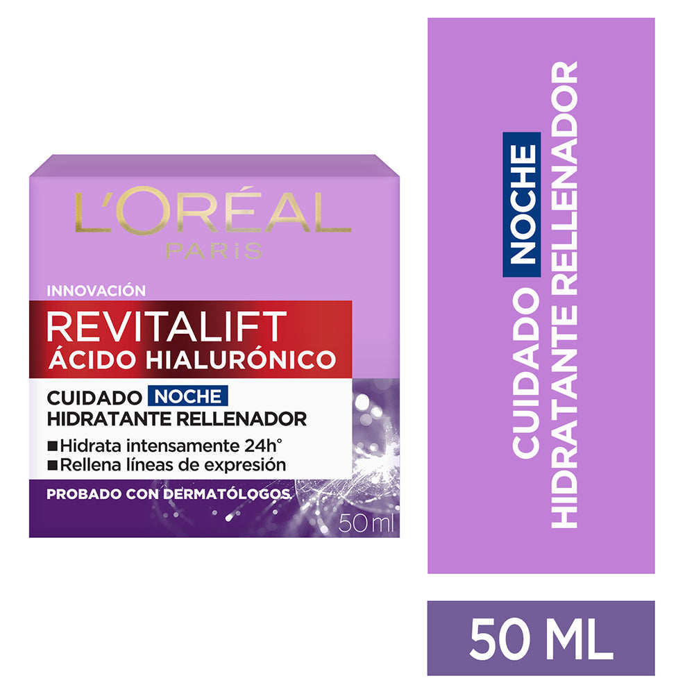 Crema Noche Anti-Arrugas Revitalift Ácido Hialurónico 50 Ml
