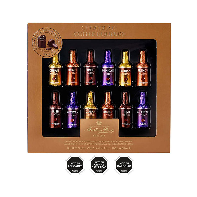 COFFEE LIQUEURS 12 PCS ANTHON BERG 187G CHOCOLATE