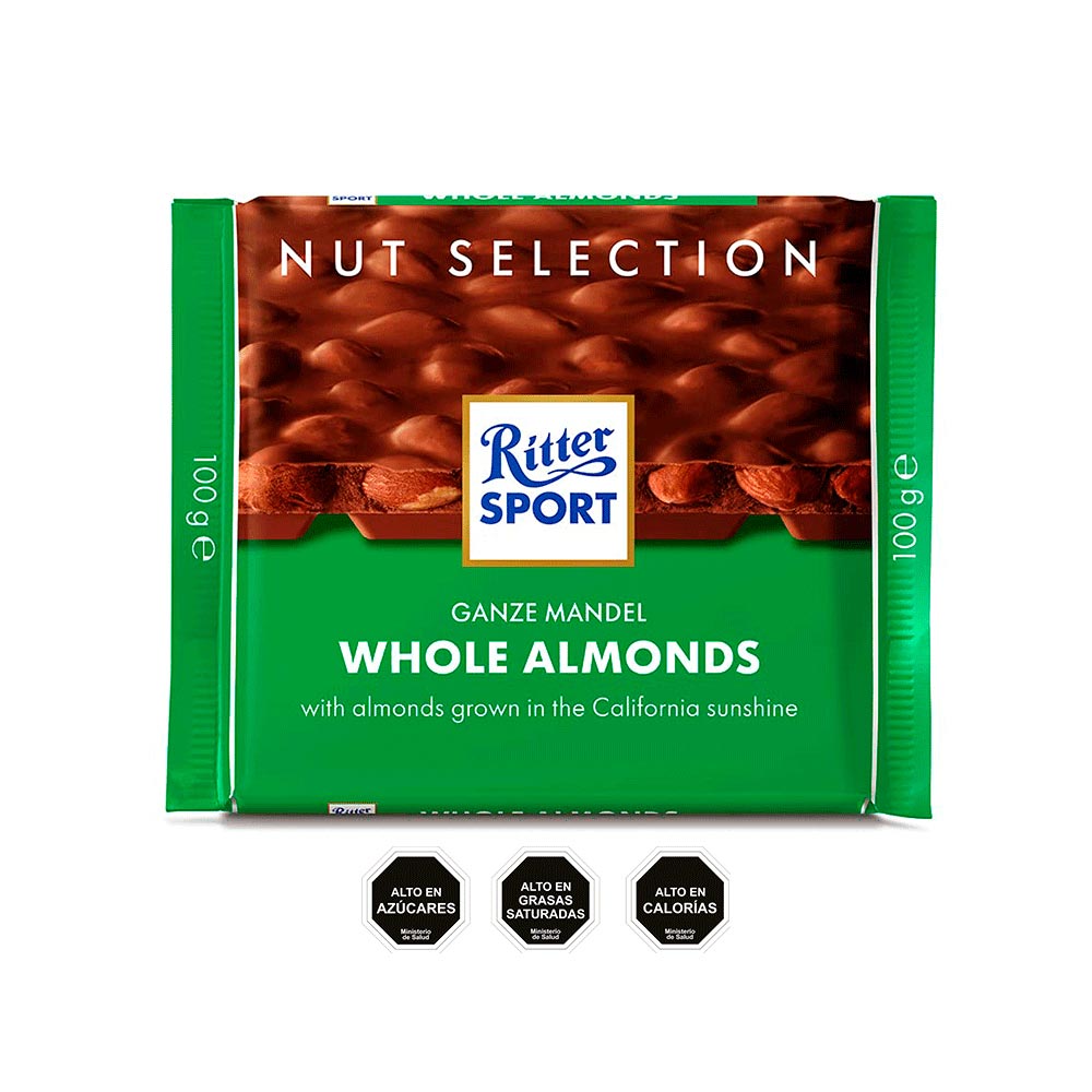 Milk Choco With Whole Almonds Ritter Sport 11X100G Chocolates