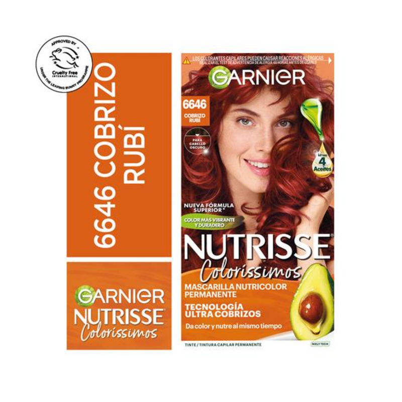 Tinte Nutrisse Coloríssimos 6646 Cobrizo Rubí Garnier