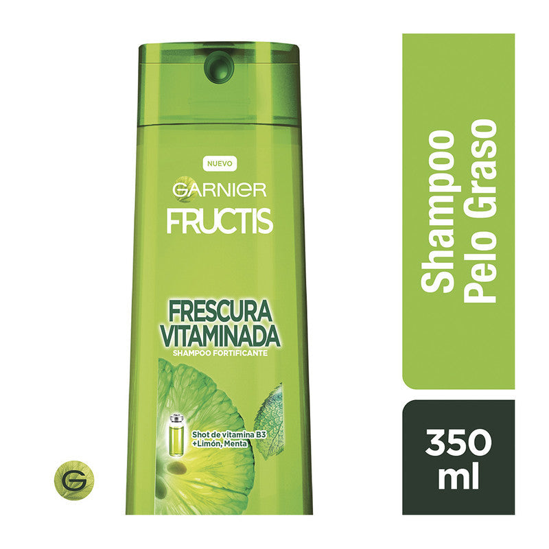 Shampoo Fructis Frescura Vitaminada B3 Limon Menta Normal A Graso 350Ml Fructis