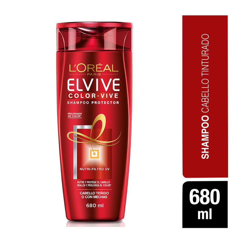 Shampoo Elvive Color Vive Nutri Filtro U V Cabello Teñido 680 Ml