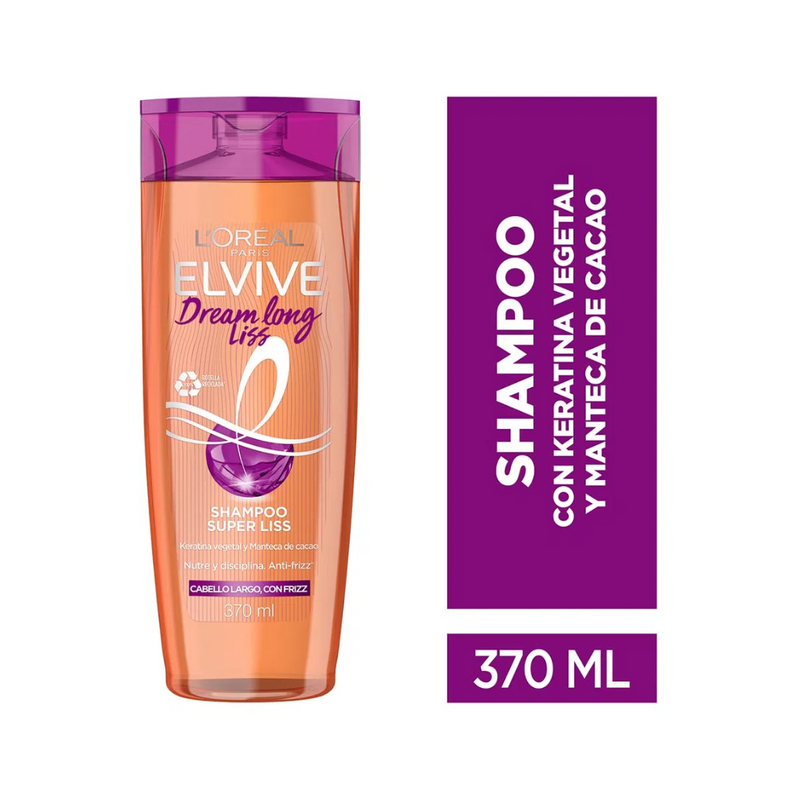 L'Oréal Paris Shampoo Elvive Dream Long Liss Cabello Largo Con Frizz 370 Ml