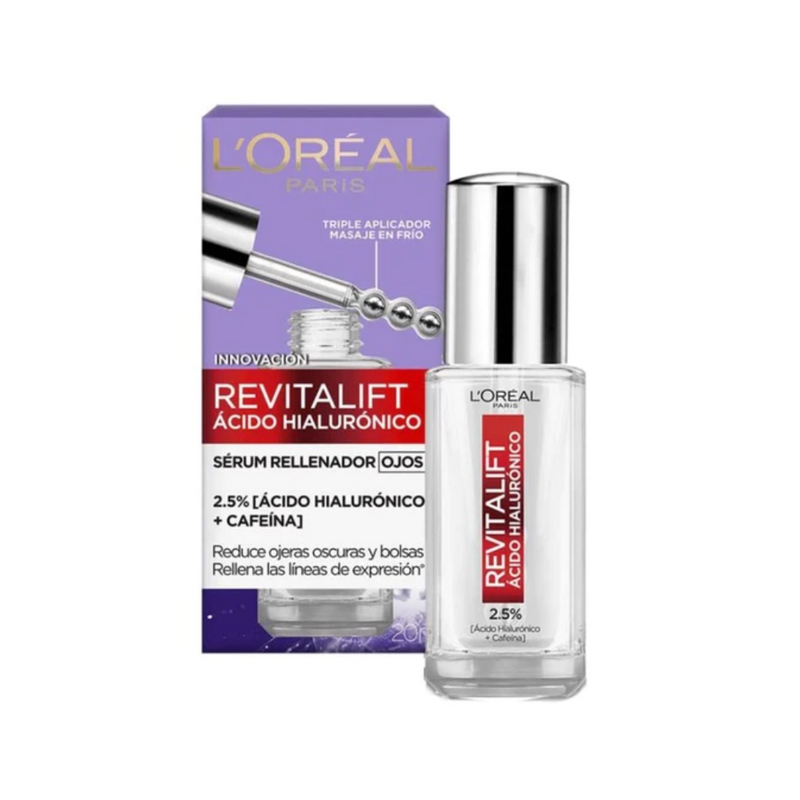 L'Oréal Paris Serum Rellenador De Ojos Revitalift Acido Hialuronico 20 Ml .