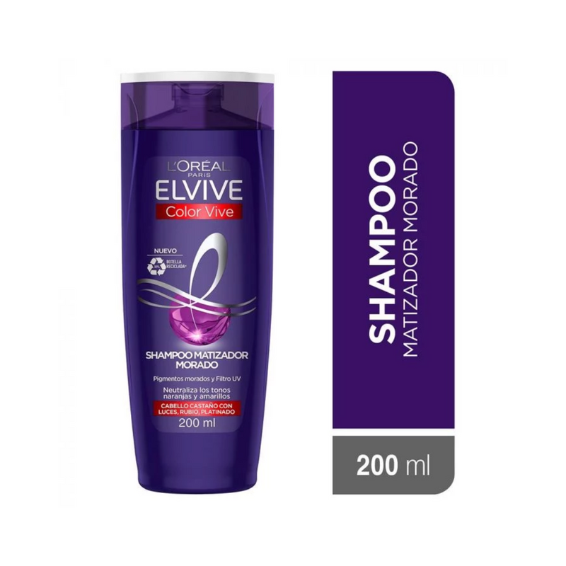 Shampoo Elvive Matizador Morado 200 Ml