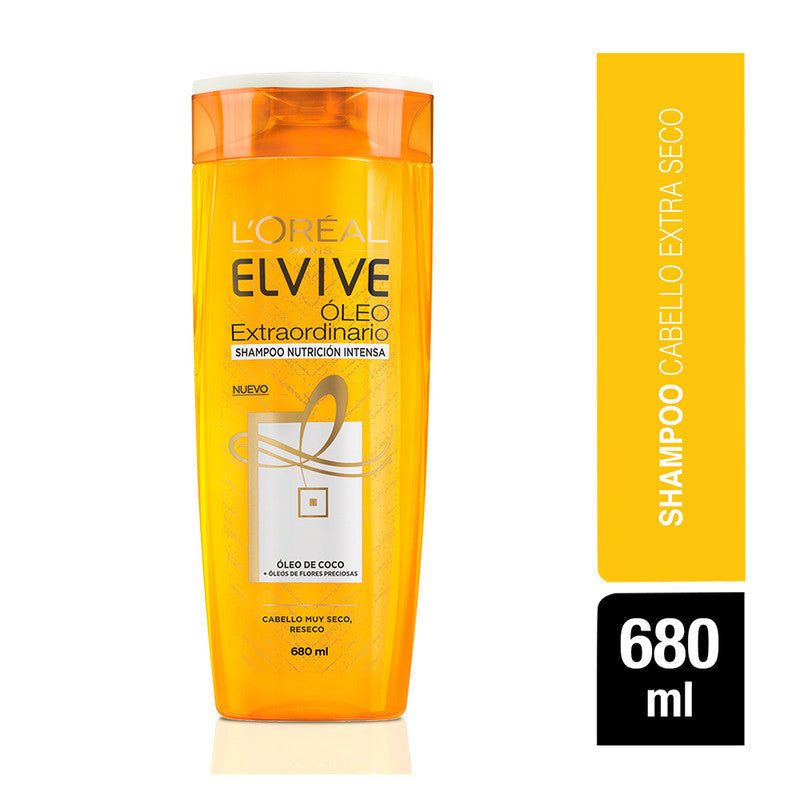 Shampoo Elvive Oleo Extraordinario Coco Cabello Muy Seco 680 Ml